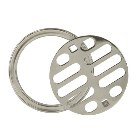 WESTBRASS Brass Snap-In Shower Strainer Grid and Crown in Satin Nickel D317-07